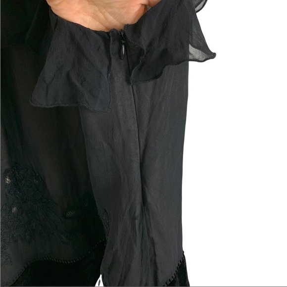 Rene Derhy Silk Velvet Emroidered Top M - Picture 2 of 8